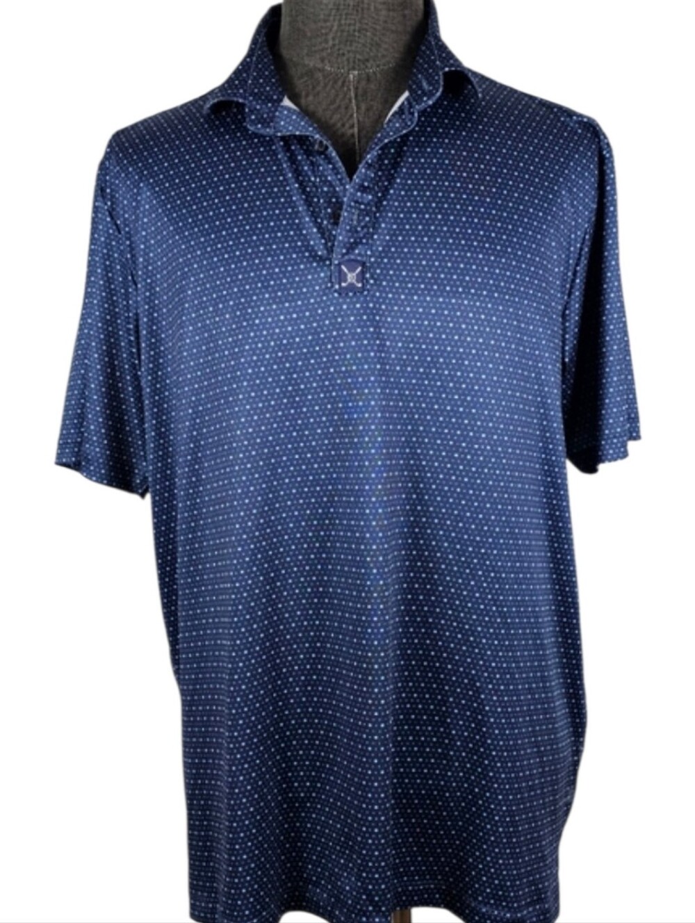 Construct Performance Men's Blue Poly Blend Golf Polo Size XL